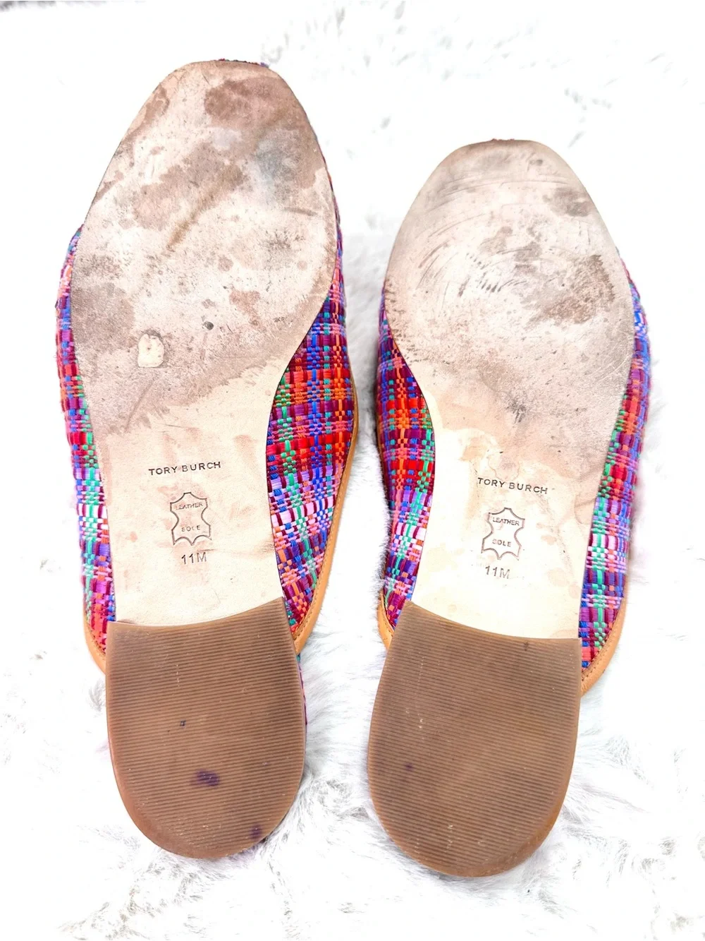 Tory Burch Mini Benton Loafer Slide Mule Flats Multicolor Charm Size 11